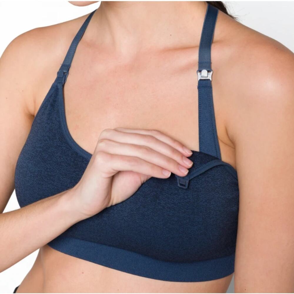 Modern Eternity Navy Blue Maternity Nursing Bra Adjustable straps Sports Soft